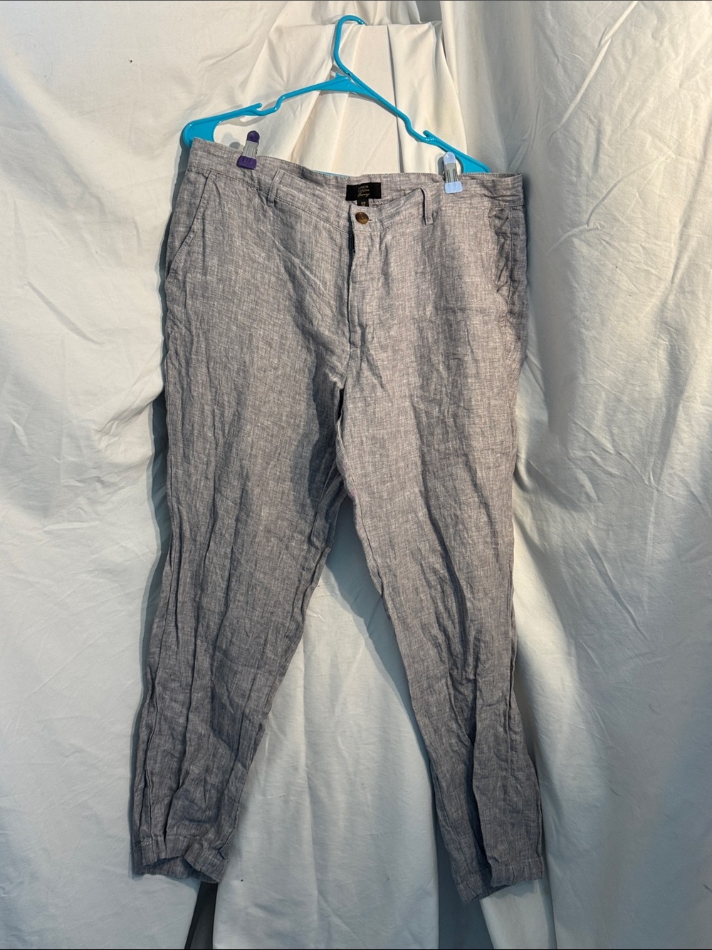 Club Room Men's Light Gray Linen Blend Chinos